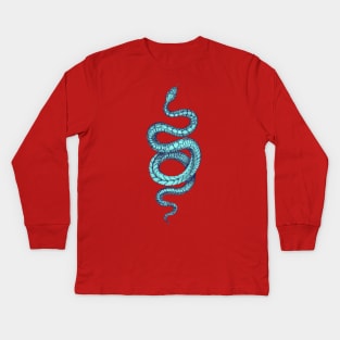 blue snake Kids Long Sleeve T-Shirt